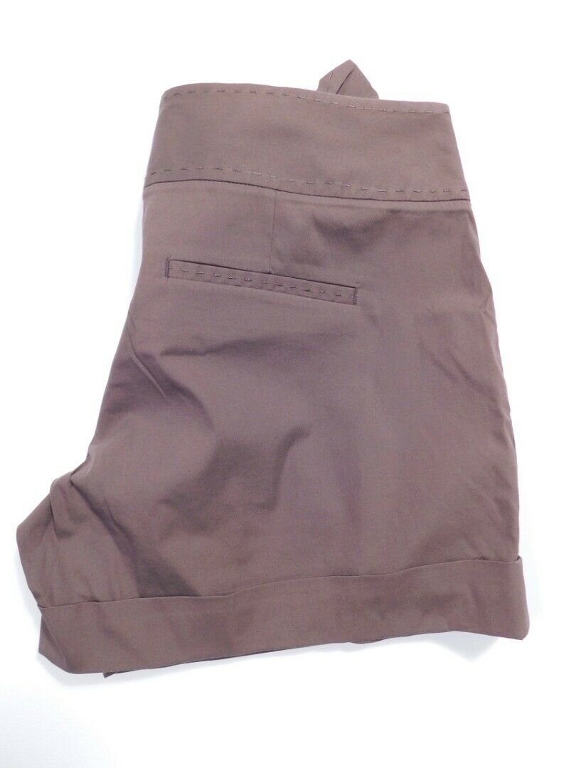 ELIE TAHARI FOR BERGDORF GOODMAN Women's Brown Stitch Down Pleat Short Sz 4
