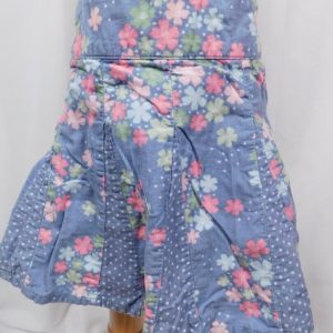 GYMBOREE Girls Gray Floral Fine Wale Corduroy Adjustable Waist Skirt Sz 5