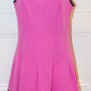 JUICY COUTURE Pink Black Trim & Jewels Sleeveless Jersey Knit Dress Sz 6