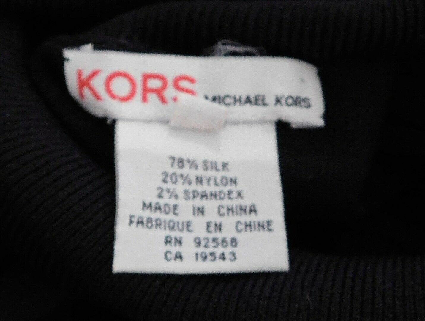 KORS MICHAEL KORS Women's Black Thin Knit Silk Turtleneck Sweater Sz M - Image 6