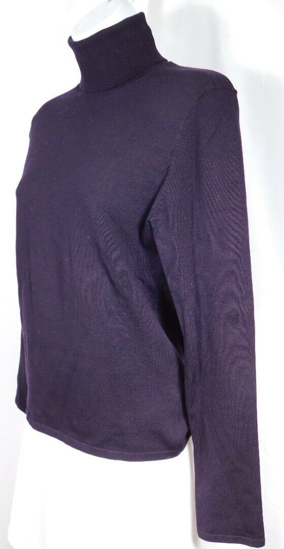 KORS MICHAEL KORS Women's Black Thin Knit Silk Turtleneck Sweater Sz M