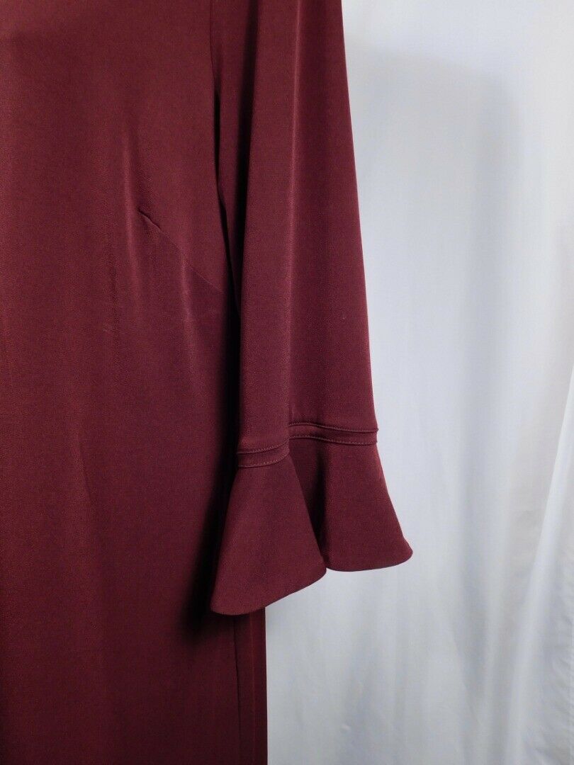 LAUNDRY BY SHELLI SEGAL NWT Burgundy 3/4 Sleeve "Zoie" Jersey Dress Sz MP - Image 5