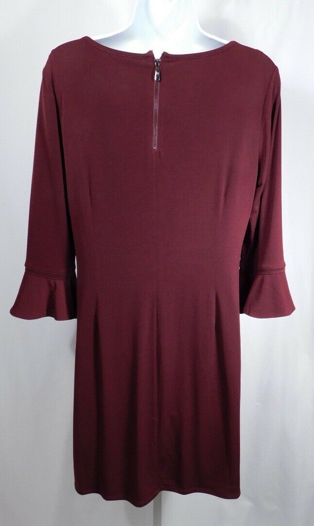 LAUNDRY BY SHELLI SEGAL NWT Burgundy 3/4 Sleeve "Zoie" Jersey Dress Sz MP - Image 6