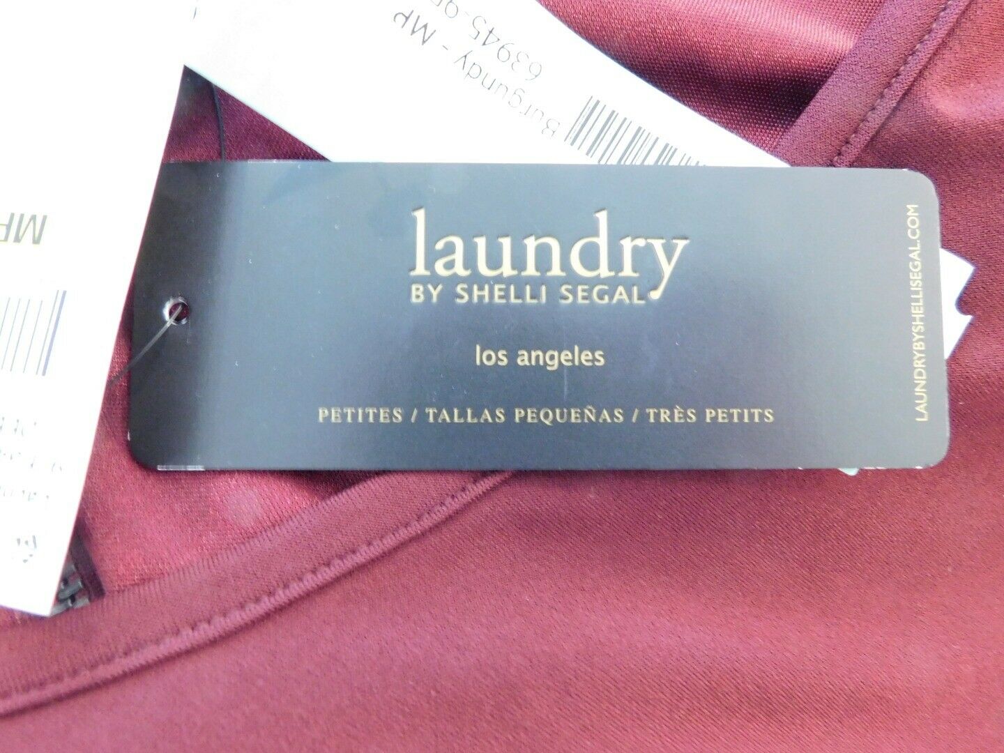 LAUNDRY BY SHELLI SEGAL NWT Burgundy 3/4 Sleeve "Zoie" Jersey Dress Sz MP - Image 10