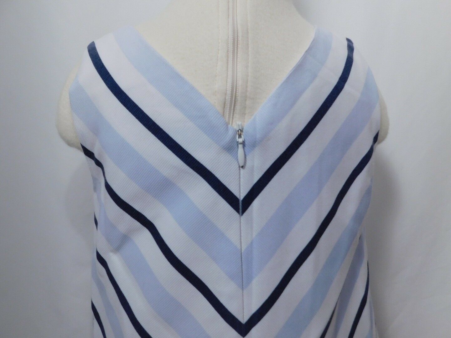 LULI & ME Girls Blue & White Striped Linen Cotton V-Neck Sleeveless Dress Sz 6 - Image 7