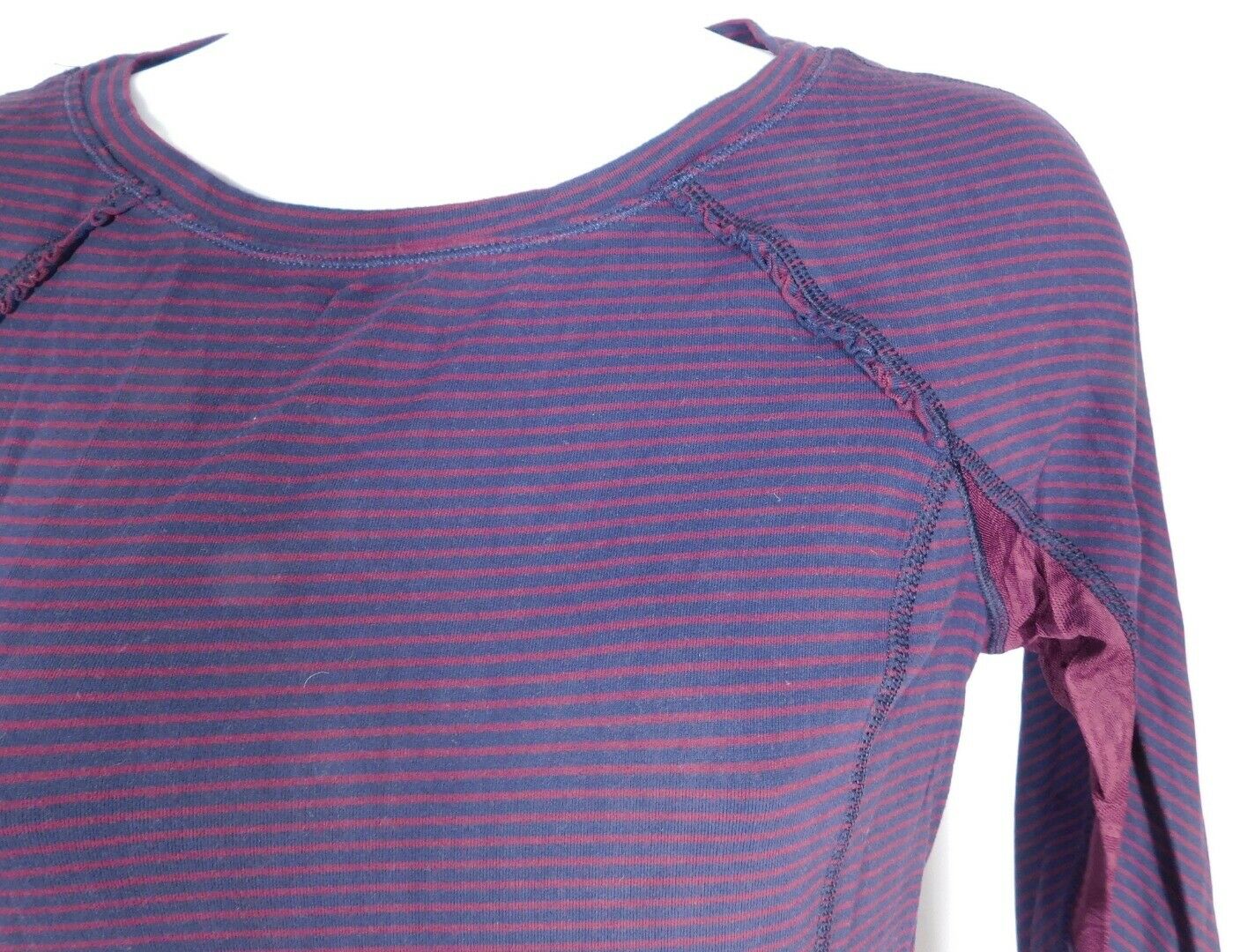 LULULEMON Women's Plum Hyper Stripe Full Tilt Long Sleeve Top Sz S - Image 3