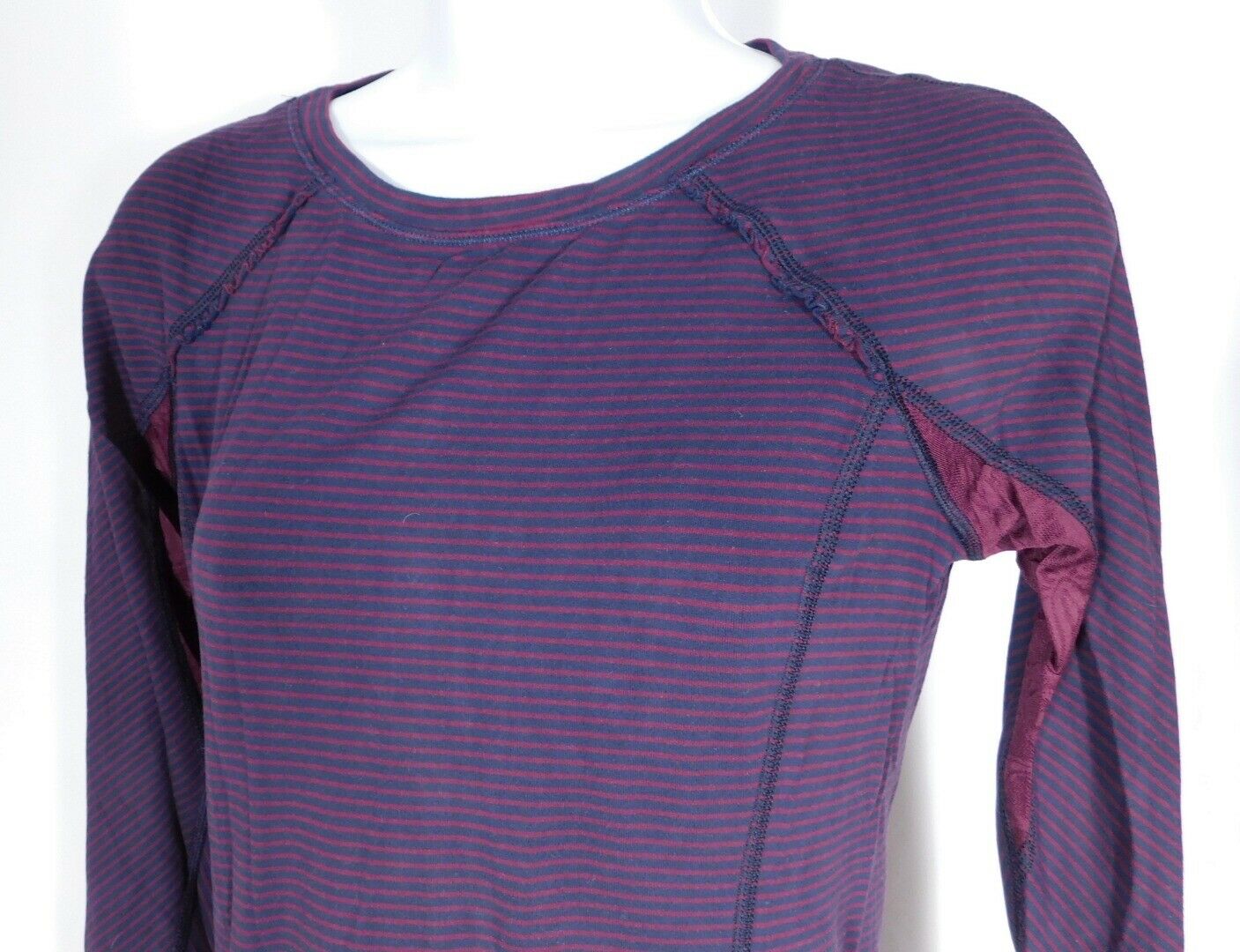 LULULEMON Women's Plum Hyper Stripe Full Tilt Long Sleeve Top Sz S - Image 5