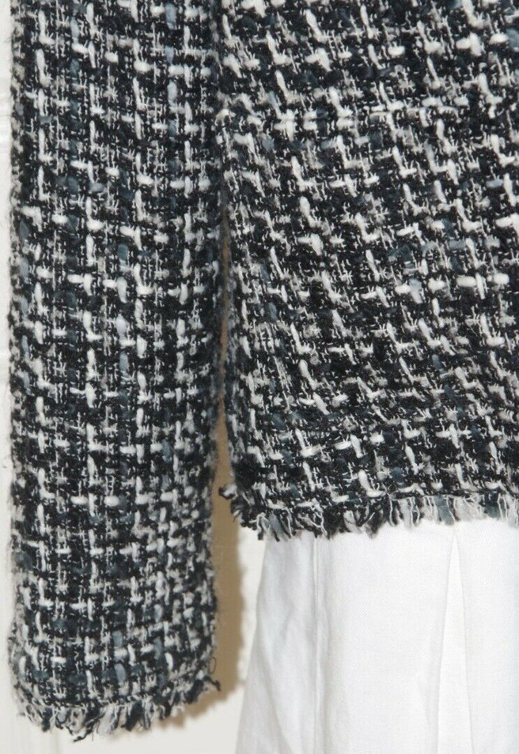 OUTFIT JPR Women's Black Gray White Boucle Blazer Jacket Sz 8 - Image 3