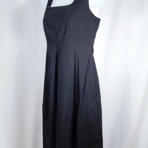 PREMISE  Women's Black Cotton Stretch Sleeveless A-Line Skirt Dress Sz 4