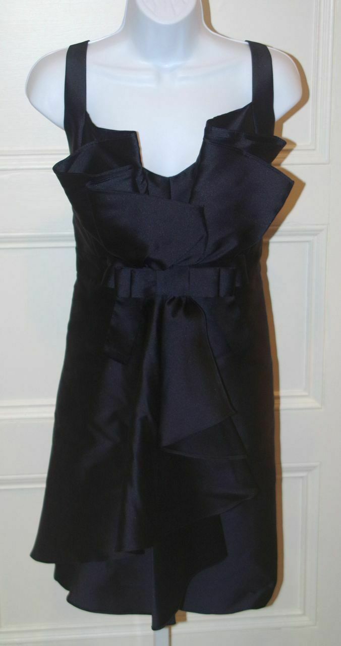 REDUX CHARLES CHANG LIMA Black Bow Front Sleeveless Pencil Dress Sz 16