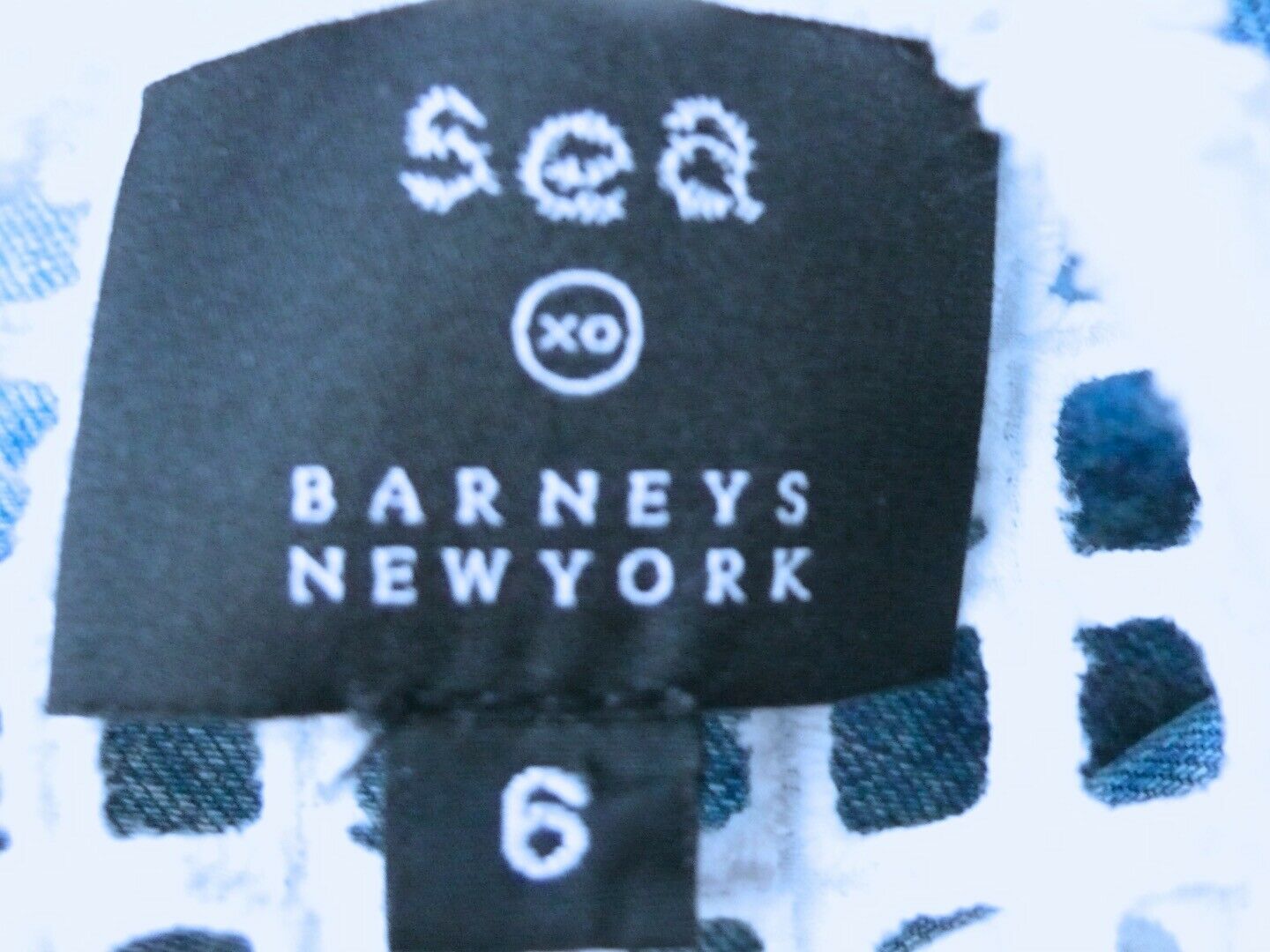 SEA BARNEYS NEW YORK Denim W White Lace Shoulder Fringe Neck Trim Sheath Dress 6 - Image 10