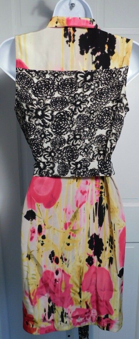 TABITHA BY ANTHROPOLOGIE Women's Multi Floral Print Sleeveless Silk Dress Sz 4 - Image 5