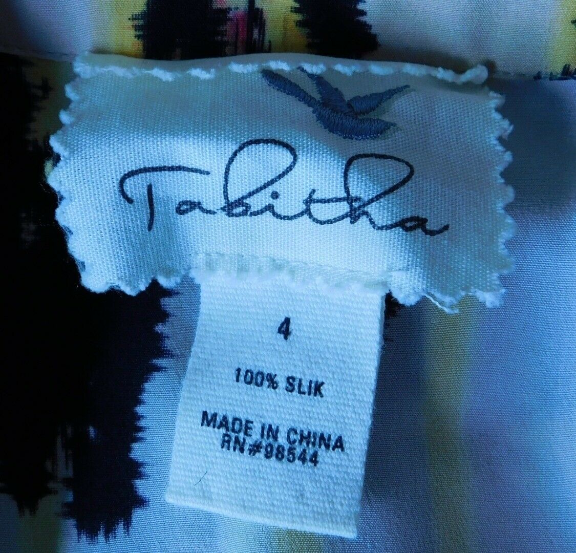 TABITHA BY ANTHROPOLOGIE Women's Multi Floral Print Sleeveless Silk Dress Sz 4 - Image 6
