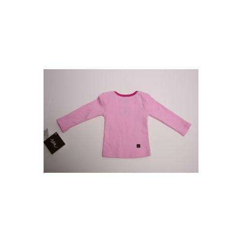 TEA NWT "Eastern Pop Baby Outfit" LS Pink T Shirt & Floral Teal Pant Sz 0-3mo - Image 4