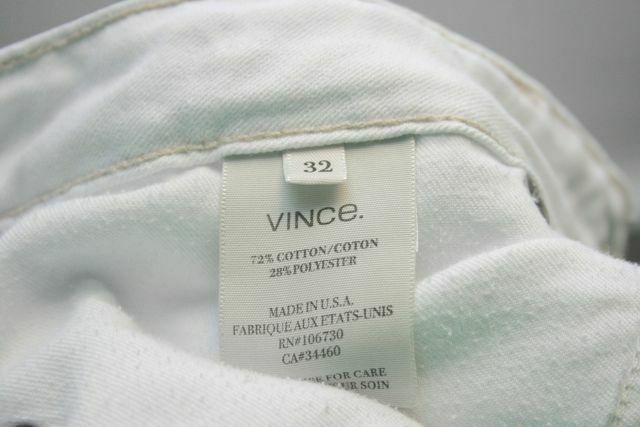 VINCE Skinny Ankle Crop Destroyed 5-Pocket White Jeans Sz 32 - Image 9