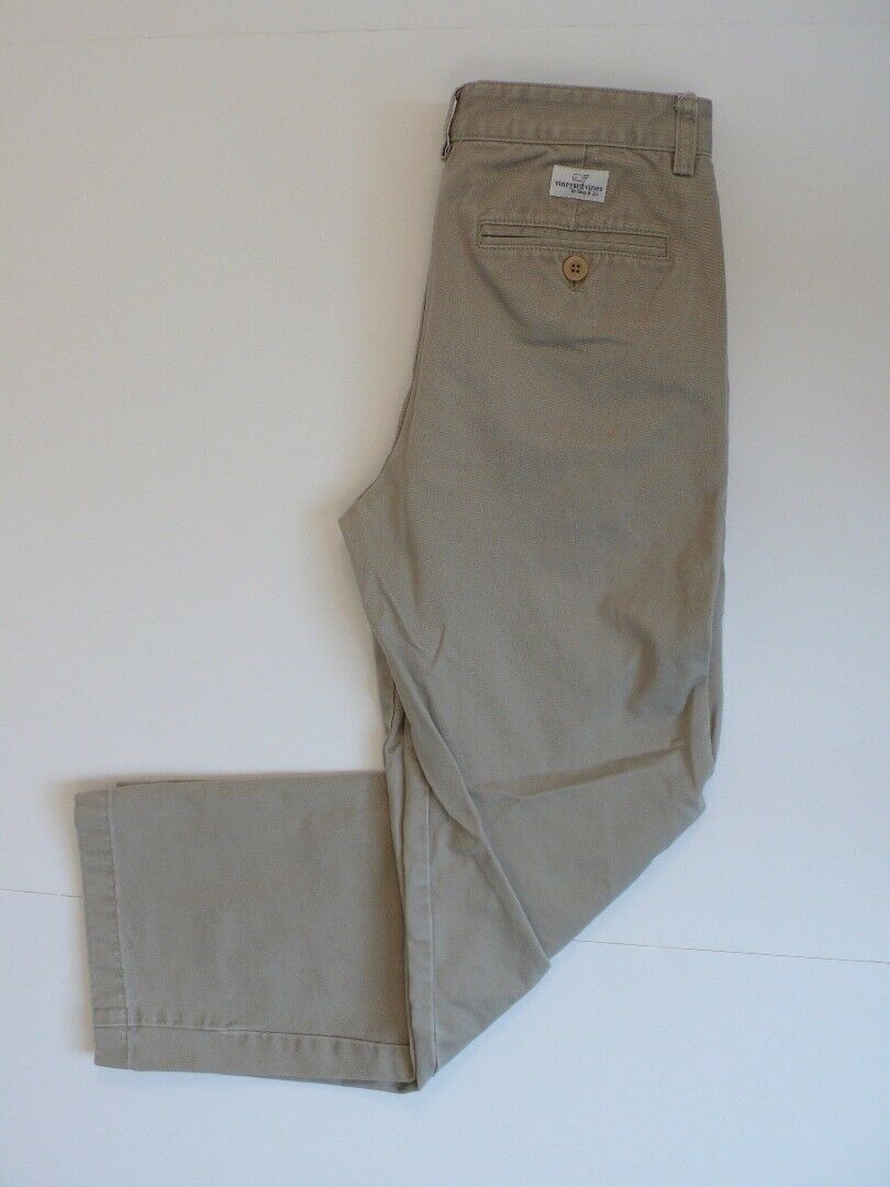 VINEYARD VINES Tan Flat Front Boys Cotton Chino Pant Sz 16