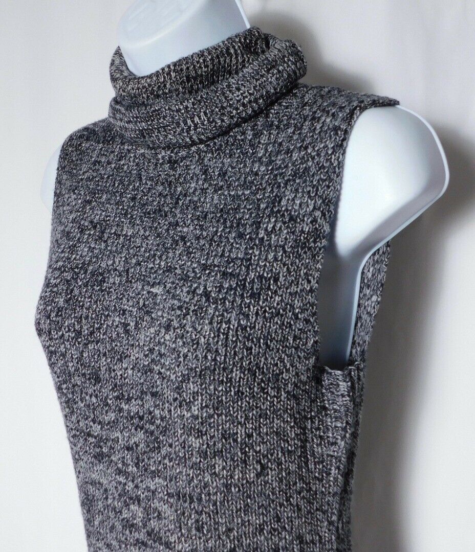 WORTH NEW YORK Women's Black White Marled Sleeveless Turtleneck JumperDress Sz S - Image 3