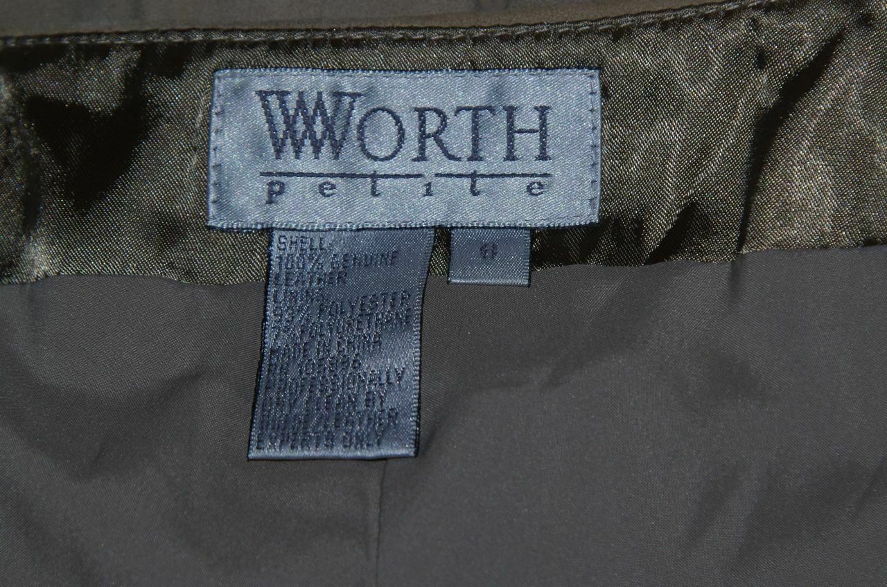 WORTH Women's Tan Leather Suede Pant SZ 6p - Image 9