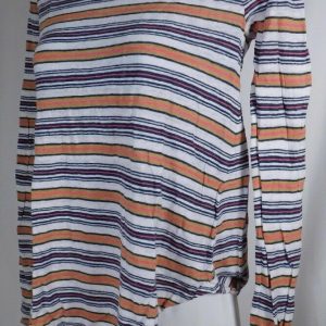 CALYPSO ST BARTH Womens Multi Striped Linen Knit Scoop Neck Tunic Sweater Sz XS