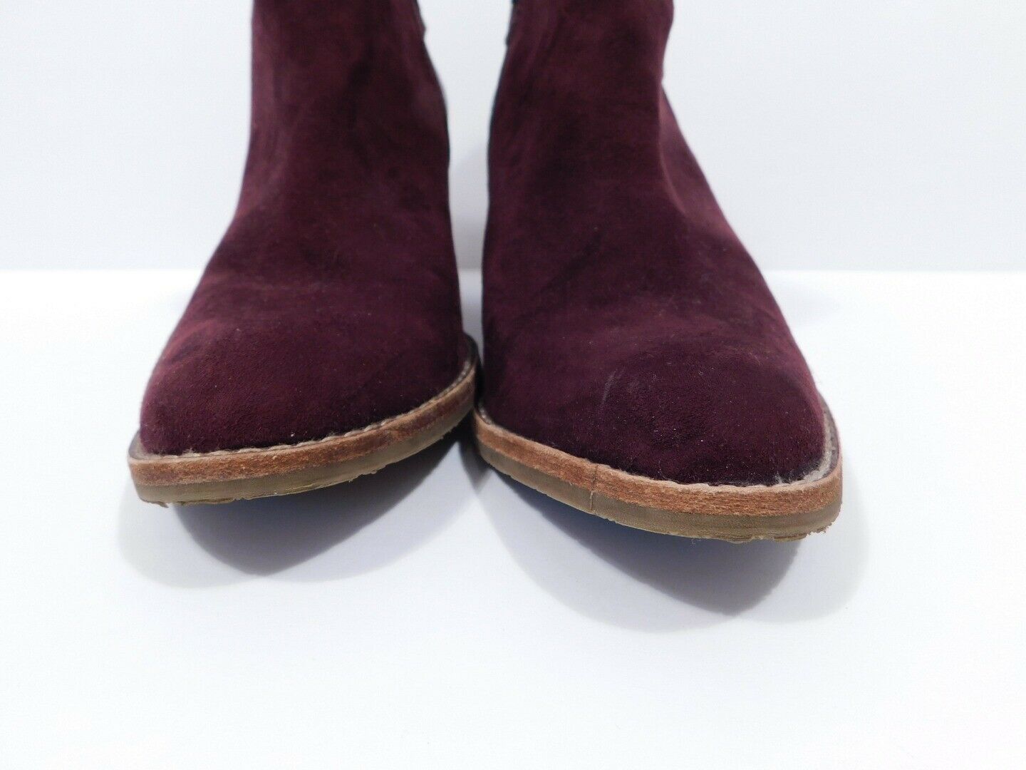 DOLCE VITA NWOB Women's Aubergine Suede & Leather Back Side Zip Bootie Sz 6 - Image 6