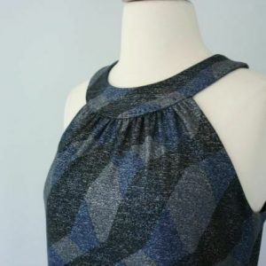 ELIE TAHARI Women's Sleeveless Geometric Print Dress w/Metallic Thread Sz 6