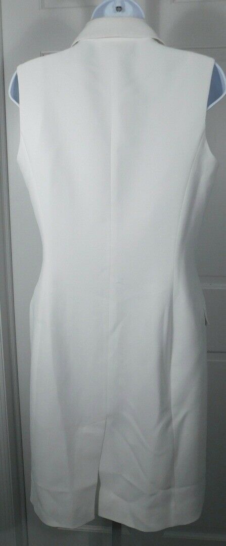 IRIS & INK Women's Ivory Double Breasted Sleeveless Tuxedo Dress Sz 4 (UK 8) ($225) - Image 5