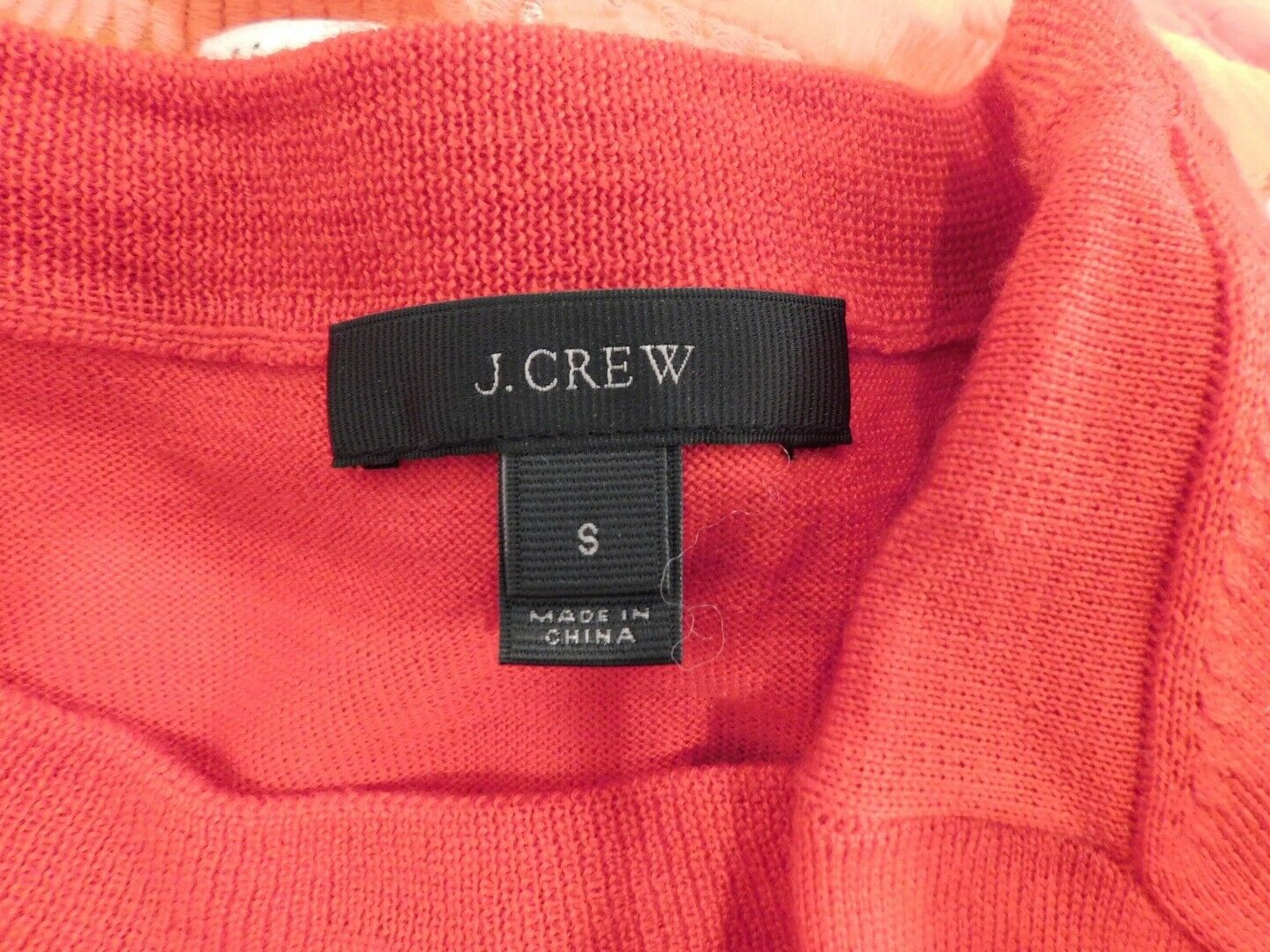 J CREW Women's Bright Red Long Sleeve Thin Merino Wool Scoop Neck Sweater Sz S - Image 6