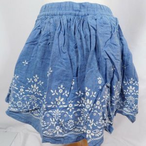 L.O.G.G. LABEL OF GRADED GOODS Girls Blue Chambray Elastic Waist Skirt Sz 4/5