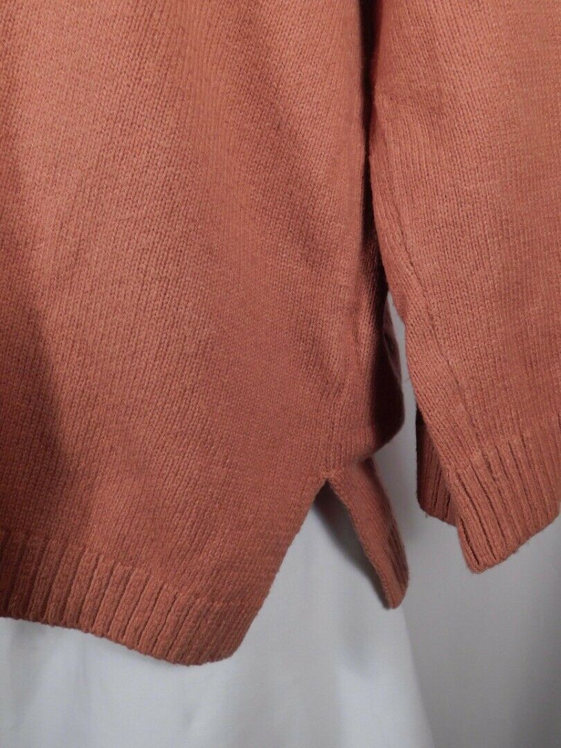 MADEWELL Women's Salmon Cotton Blend V-Front & Back Sweater Sz M - Image 5