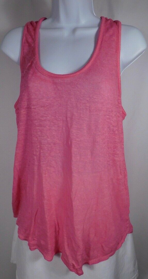 MAJE Women's Fuchsia Pink Linen Knit Sleeveless Scoop Neck Blouse Sz 2 - Image 3