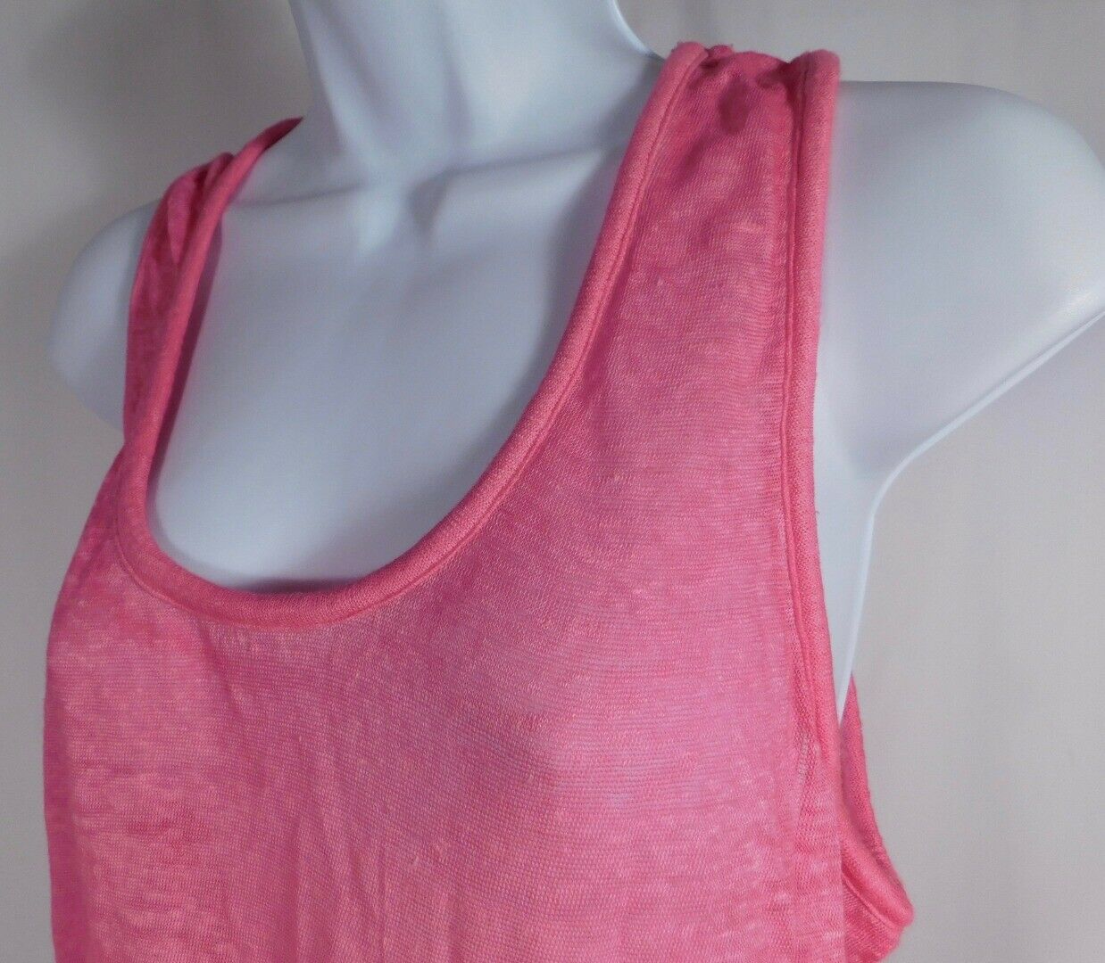 MAJE Women's Fuchsia Pink Linen Knit Sleeveless Scoop Neck Blouse Sz 2 - Image 4