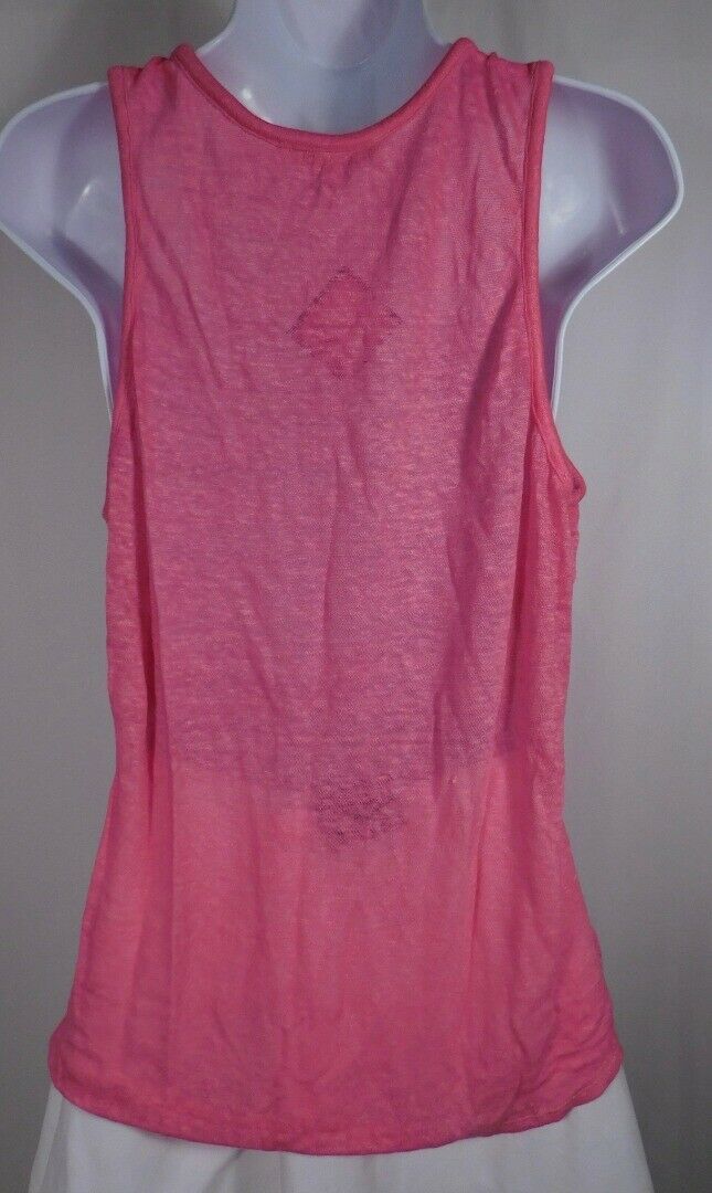 MAJE Women's Fuchsia Pink Linen Knit Sleeveless Scoop Neck Blouse Sz 2 - Image 5