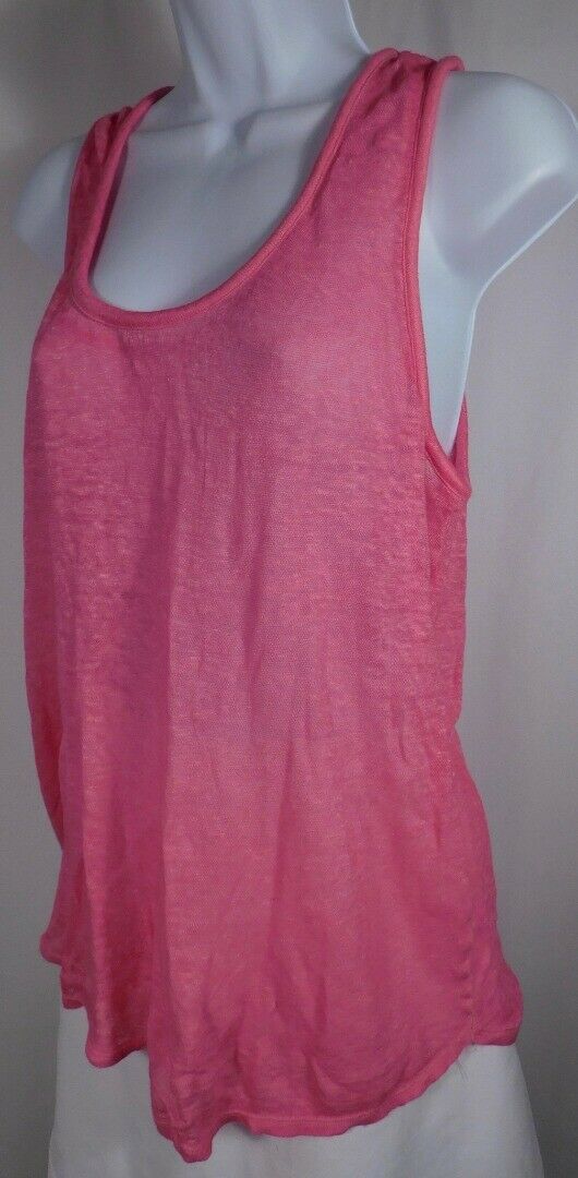 MAJE Women's Fuchsia Pink Linen Knit Sleeveless Scoop Neck Blouse Sz 2
