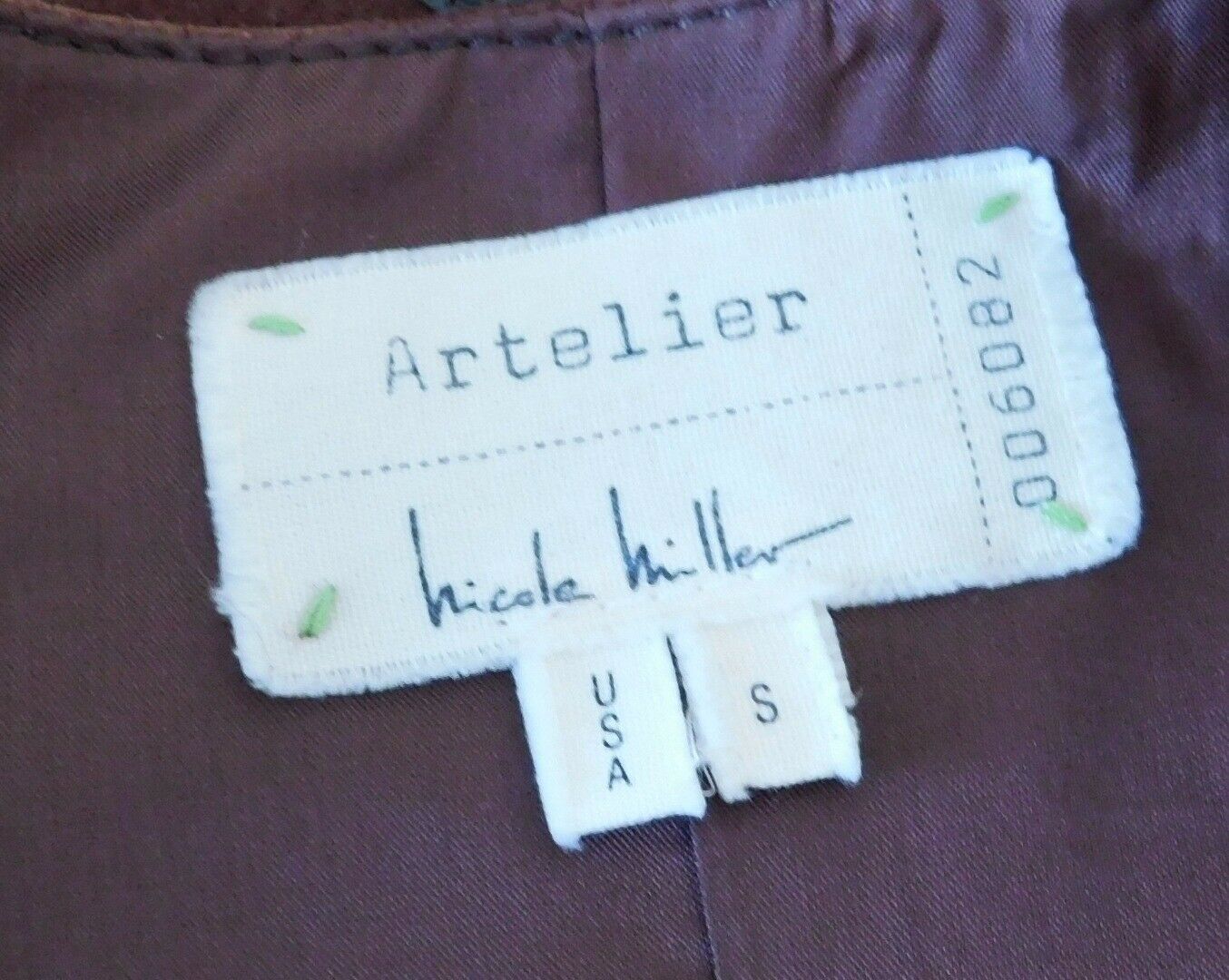 NICOLE MILLER ARTELIER Women's Brown Suede Leather Trim Sleeveless Dress Sz S - Image 6