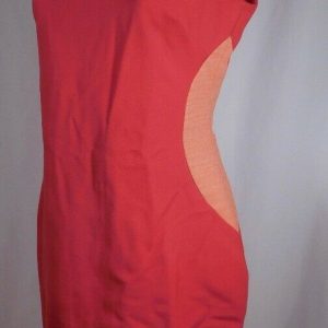 OBAKKI Red W Heathered Contrast Shoulder &Waist Ponte Knit Sleeveless Dress Sz 6