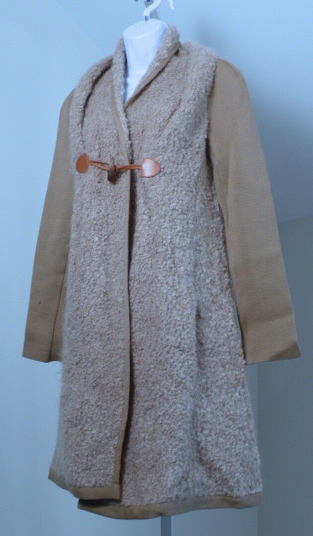 PHILOSOPHY DI ALBERTA FERRETTI Beige Mohair Alpaca Toggle Cardigan Sweater Sz 4 - Image 3