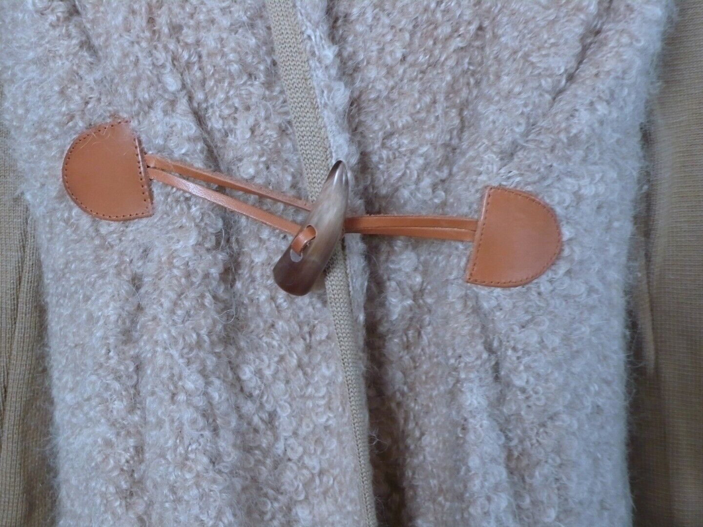 PHILOSOPHY DI ALBERTA FERRETTI Beige Mohair Alpaca Toggle Cardigan Sweater Sz 4 - Image 9