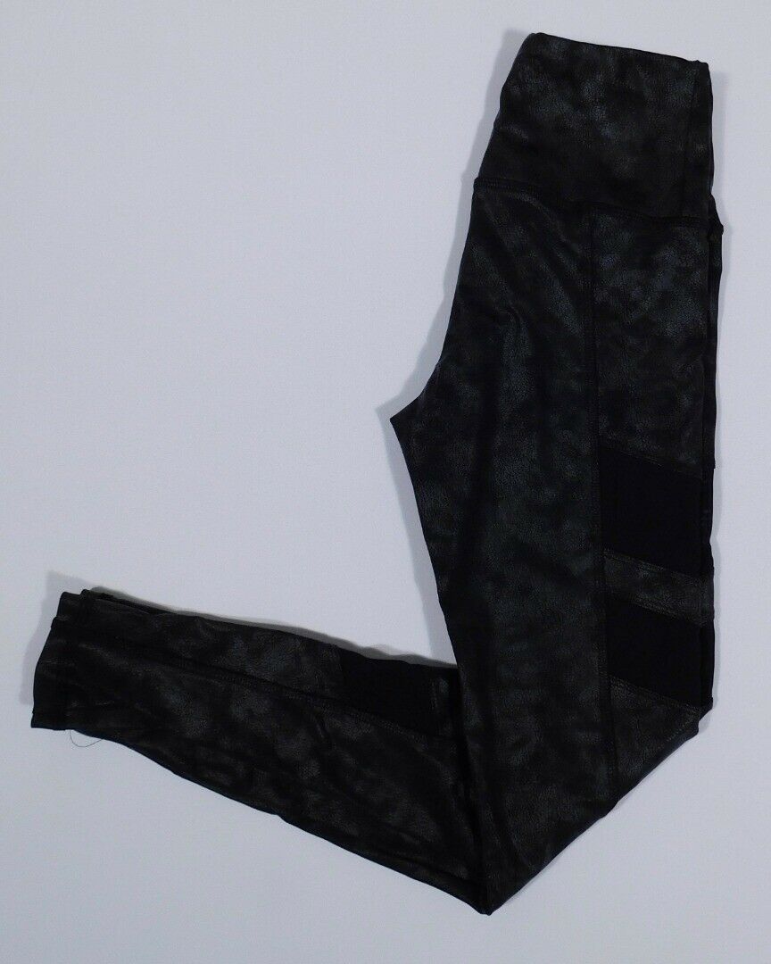 STRUT THIS Woman's Black Metallic Mesh Leg Panels Legging Pant Sz M