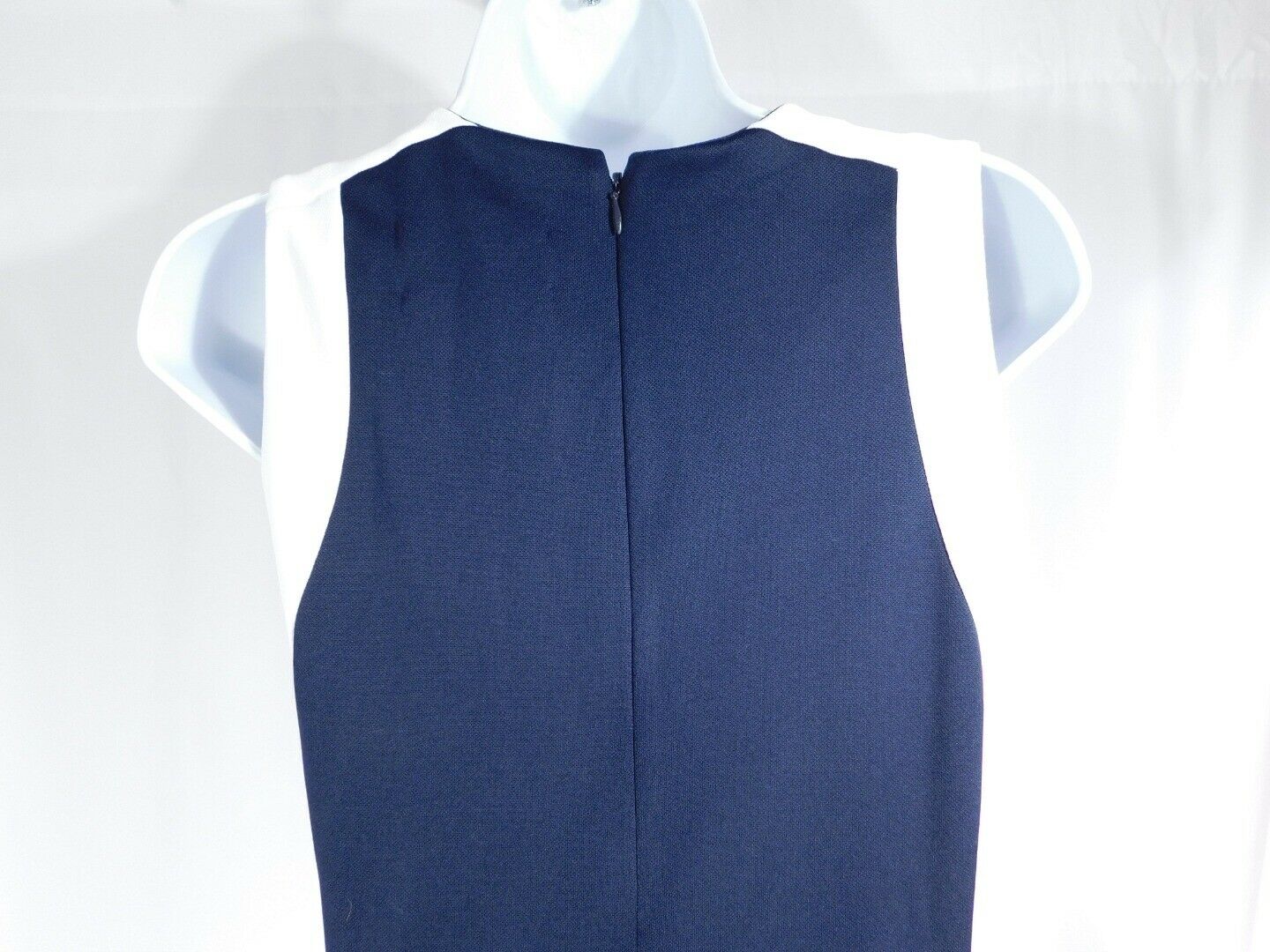 TORY BURCH Navy Blue Off White Accent Sleeveless V-Neck Jumpsuit Sz S/P - Image 7
