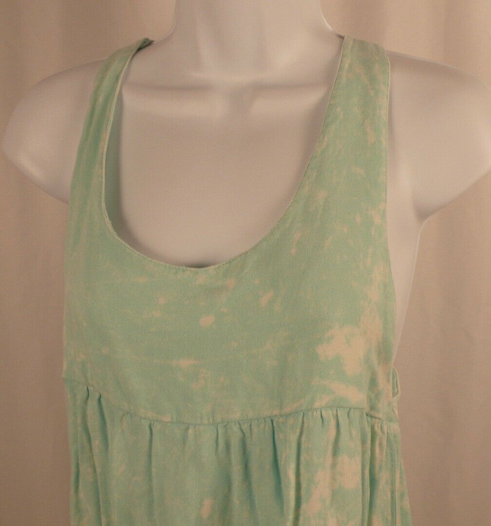 VOLCOM Girls Aqua White Tie Dye Sleeveless Dress Sz M (12) - Image 4