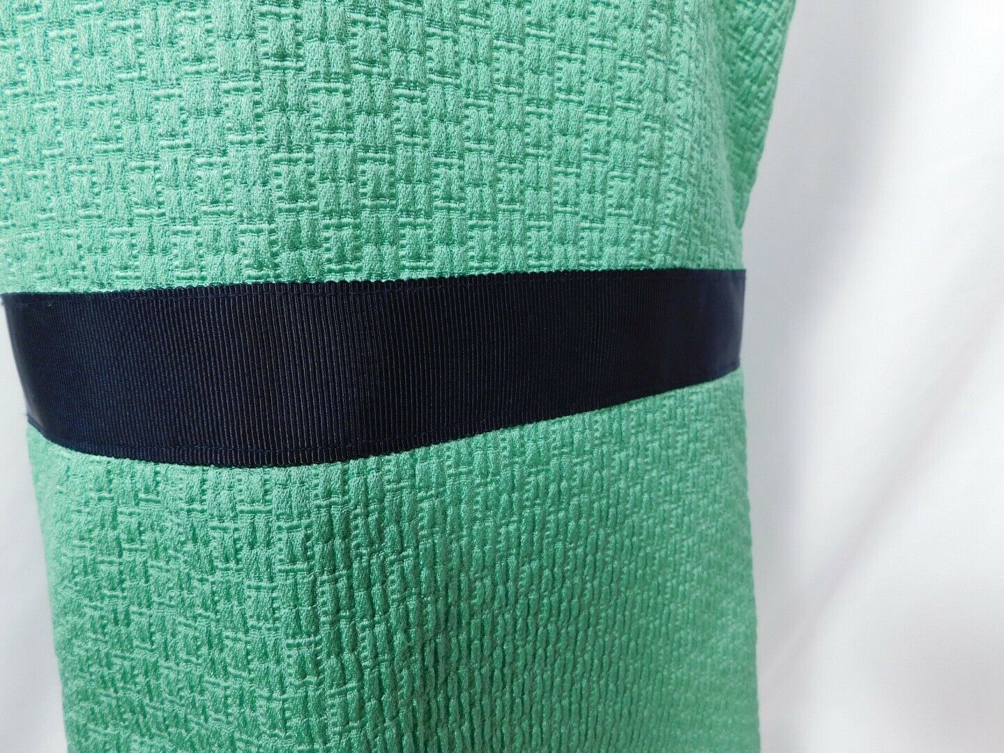 BROOKS BROTHERS FLEECE Girls Green W Blue Trim Sleeveless Button Back Dress Sz 6 - Image 4