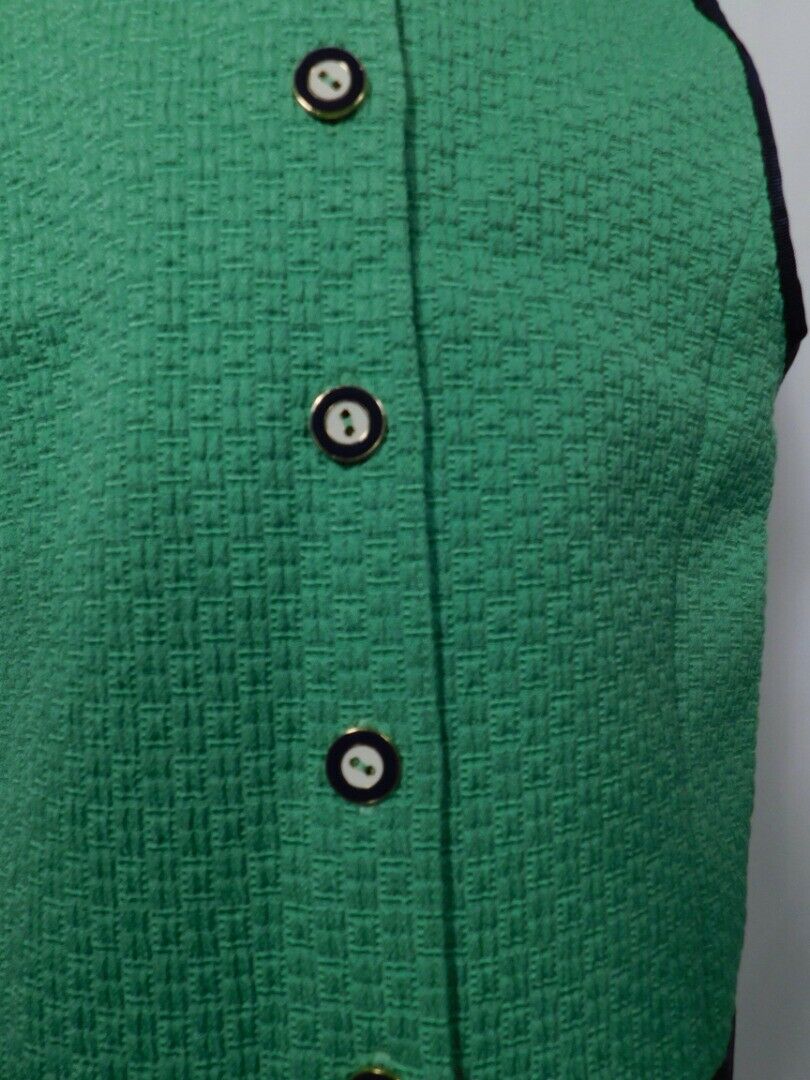 BROOKS BROTHERS FLEECE Girls Green W Blue Trim Sleeveless Button Back Dress Sz 6 - Image 6
