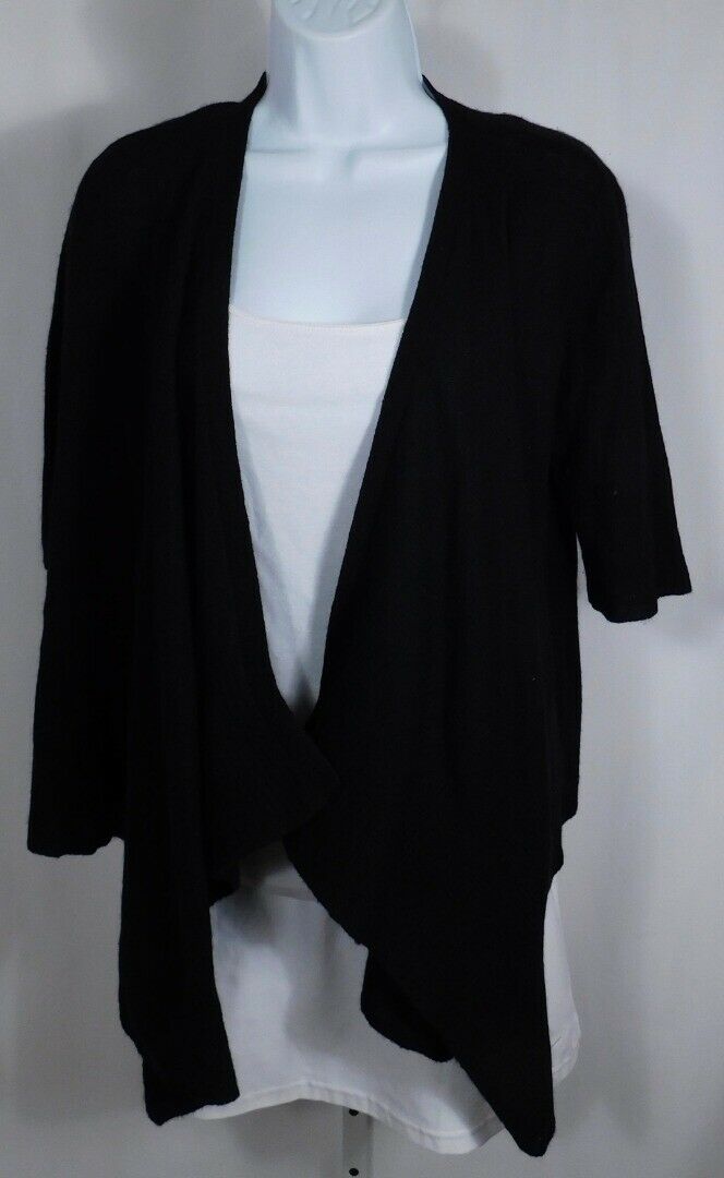 CALYPSO ST BARTH Women's Black Cashmere Short Sleeved Cardigan Sweater Sz S - Image 3