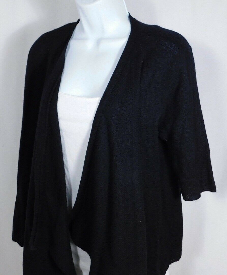CALYPSO ST BARTH Women's Black Cashmere Short Sleeved Cardigan Sweater Sz S - Image 4
