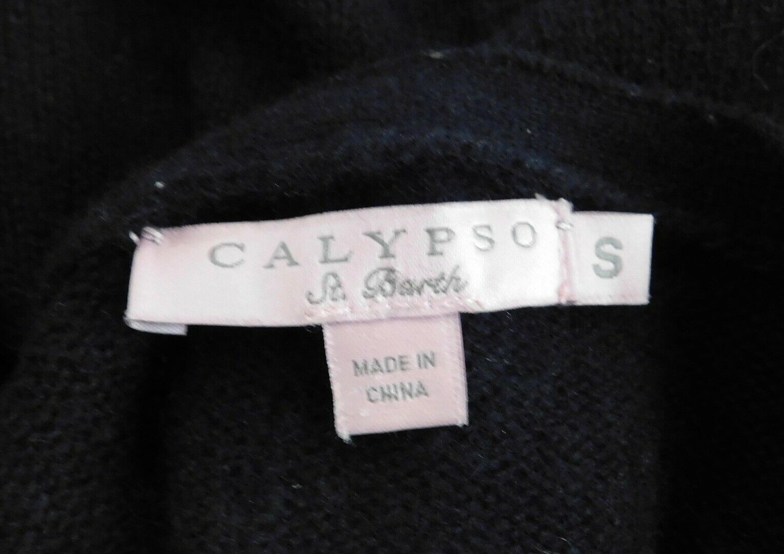 CALYPSO ST BARTH Women's Black Cashmere Short Sleeved Cardigan Sweater Sz S - Image 6