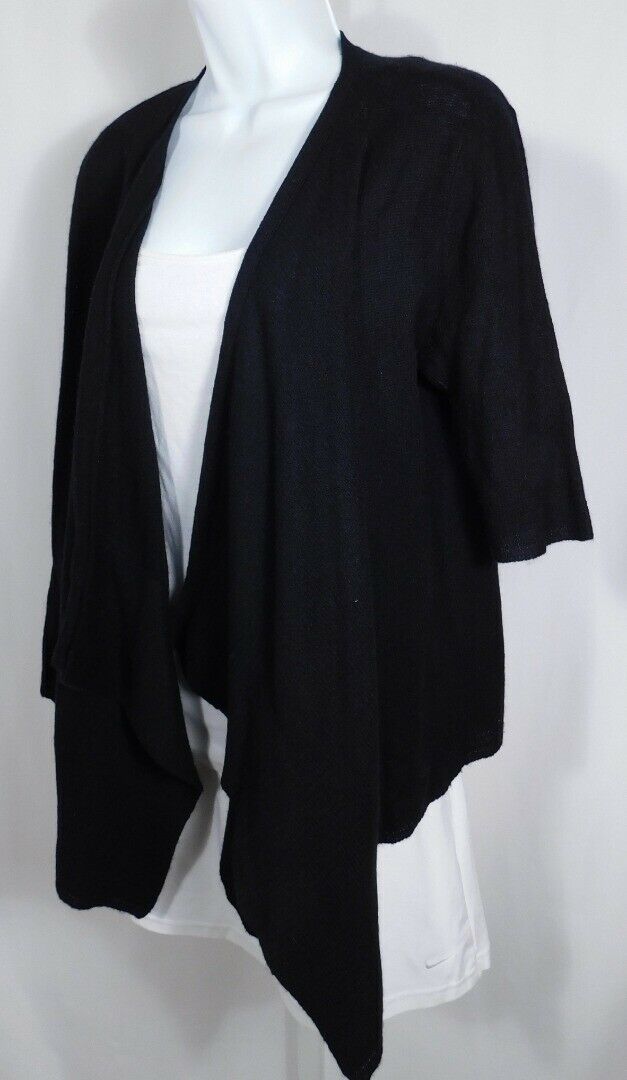 CALYPSO ST BARTH Women's Black Cashmere Short Sleeved Cardigan Sweater Sz S