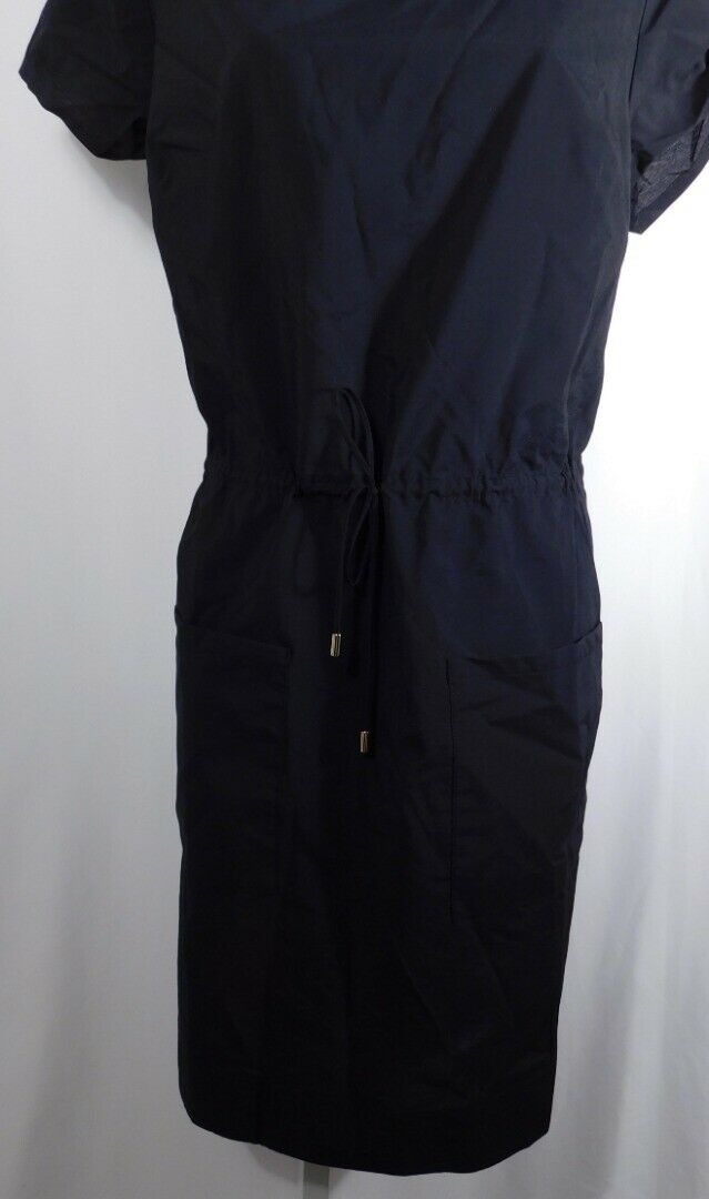 CUYANA Women's Black Short Sleeve Drawstring Waist Dress Sz M - Image 4