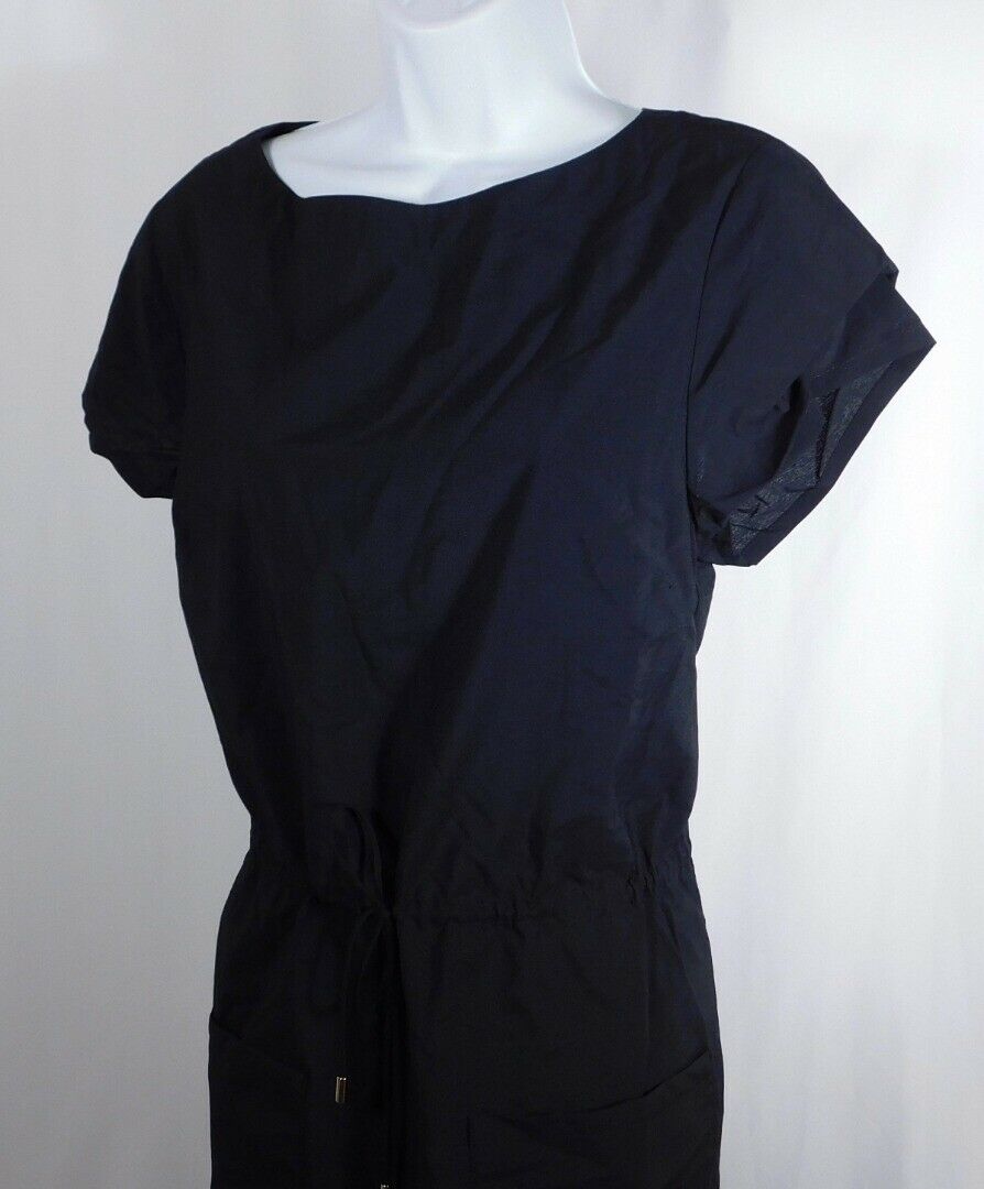 CUYANA Women's Black Short Sleeve Drawstring Waist Dress Sz M - Image 5