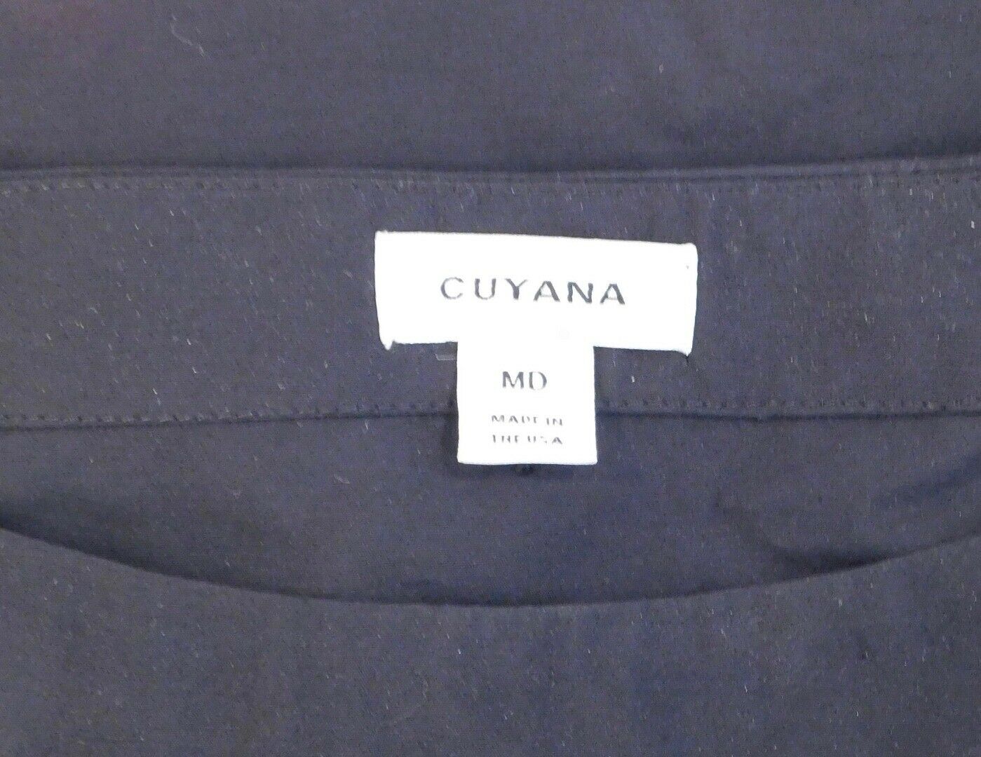 CUYANA Women's Black Short Sleeve Drawstring Waist Dress Sz M - Image 7