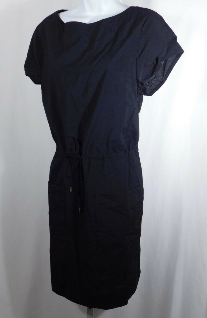 CUYANA Women's Black Short Sleeve Drawstring Waist Dress Sz M